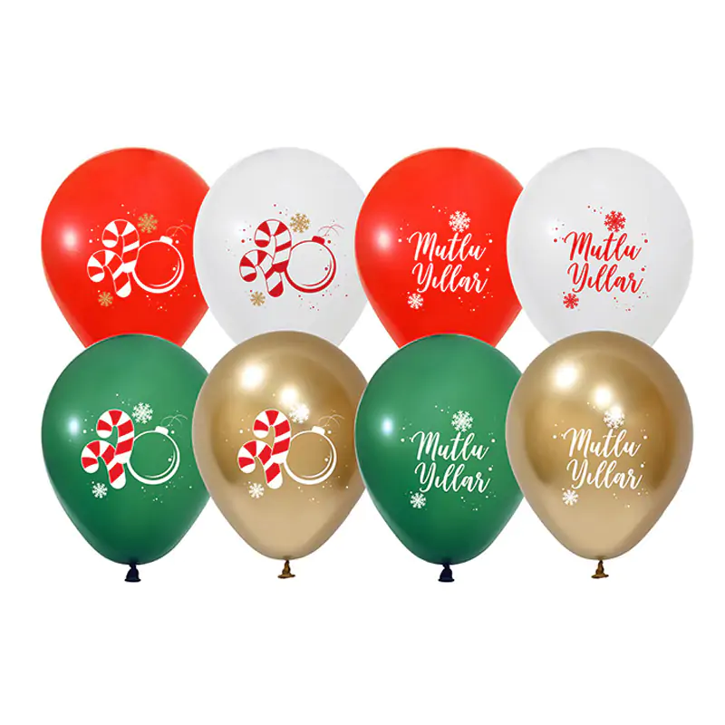2+1 Mutlu Yıllar Baskılı 12" Pastel Balon (100'lük)